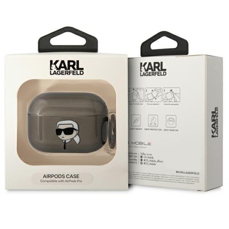 Karl Lagerfeld Karl& 39 s Head dėklas, skirtas AirPods Pro 2 – juodas Karl Lagerfeld Karl& 39 s Head dėklas, skirtas AirPods Pro 2 – juodas
