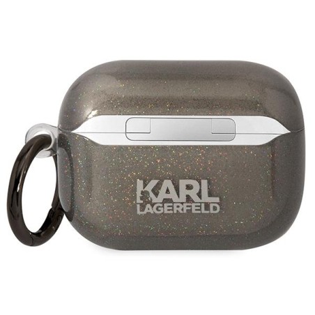Karl Lagerfeld Glitter Karl&Choupette dėklas, skirtas AirPods Pro - juodas Karl Lagerfeld Glitter Karl&Choupette dėklas, skirtas AirPods Pro - juodas
