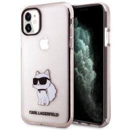 Karl Lagerfeld Ikonik Choupette dėklas iPhone 11 / Xr - rožinis