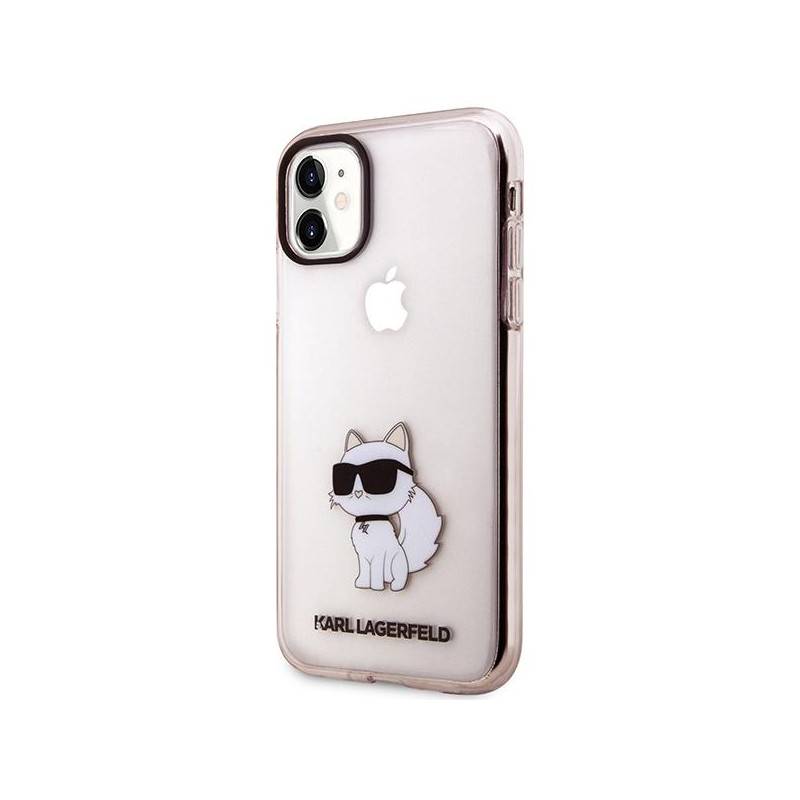 Karl Lagerfeld Ikonik Choupette dėklas iPhone 11 / Xr - rožinis