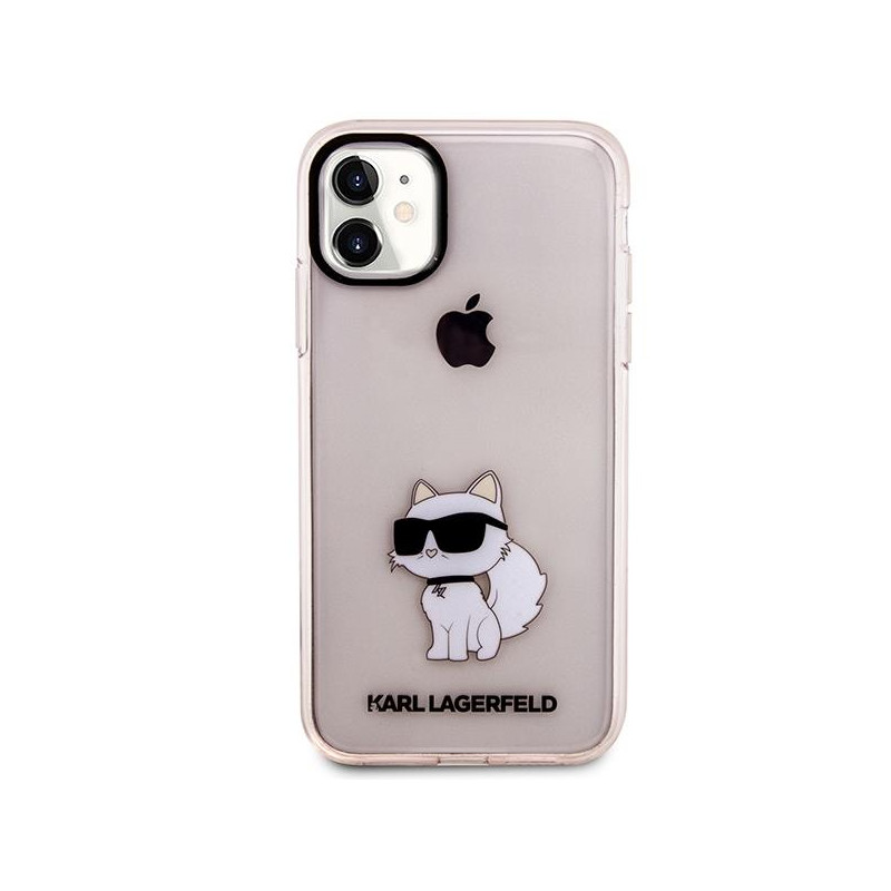 Karl Lagerfeld Ikonik Choupette dėklas iPhone 11 / Xr - rožinis