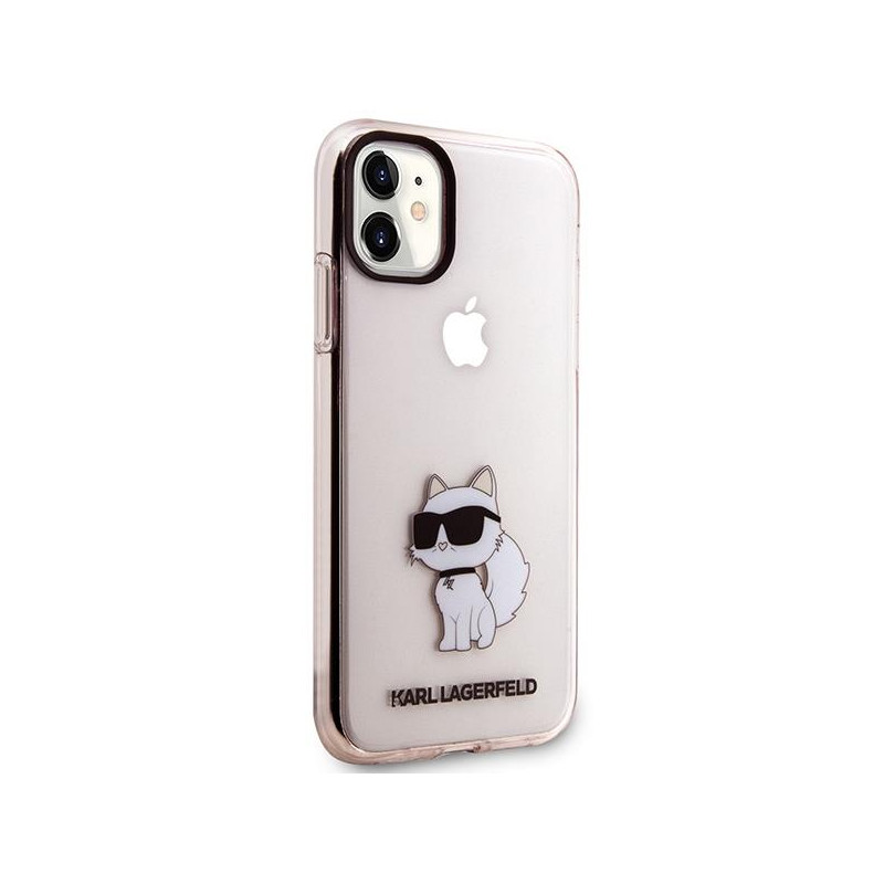Karl Lagerfeld Ikonik Choupette dėklas iPhone 11 / Xr - rožinis