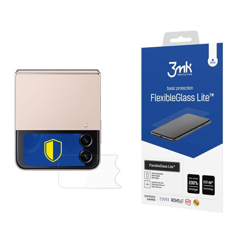 3mk FlexibleGlass Lite™ hibridinis stiklas, skirtas Samsung Galaxy Z Flip 4 (priekyje)