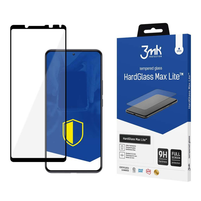 9H 3mk HardGlass Max Lite™ stiklas, skirtas Sony Xperia 5 IV 9H 3mk HardGlass Max Lite™ stiklas, skirtas Sony Xperia 5 IV