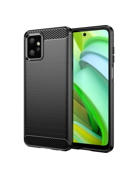 Karboninis dėklas, skirtas Motorola Moto G Power 2023 lanksčiam silikoniniam anglies dangčiui juodos spalvos