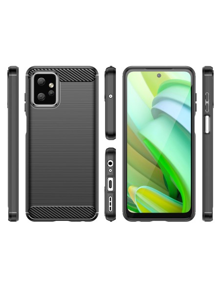 Karboninis dėklas, skirtas Motorola Moto G Power 2023 lanksčiam silikoniniam anglies dangčiui juodos spalvos