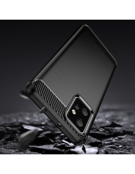 Karboninis dėklas, skirtas Motorola Moto G Power 2023 lanksčiam silikoniniam anglies dangčiui juodos spalvos