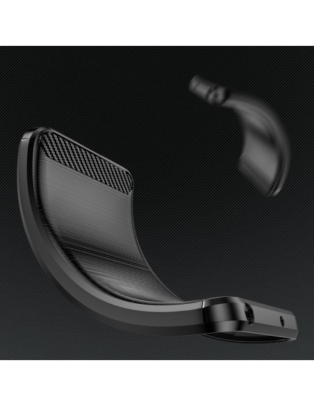 Karboninis dėklas, skirtas Motorola Moto G Power 2023 lanksčiam silikoniniam anglies dangčiui juodos spalvos