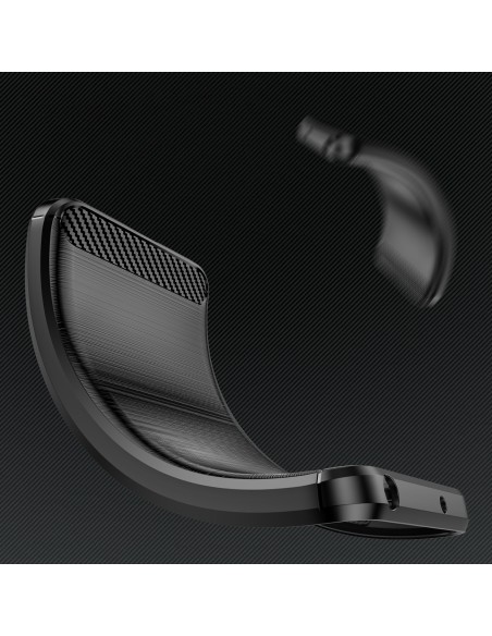 Carbon Case Motorola Moto G53 / G13 lankstus silikoninis anglies dangtelis juodas