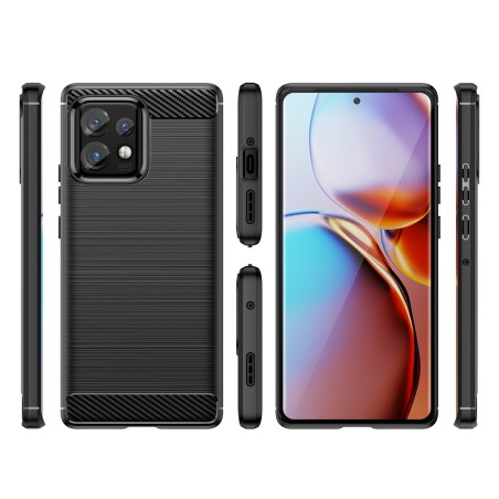 Carbon Case dėklas, skirtas Motorola Edge+ 2023 / Motorola Edge 40 Pro lankstus silikoninis anglies dangtelis juodas Carbon Case dėklas, skirtas Motorola Edge+ 2023 / Motorola Edge 40 Pro lankstus silikoninis anglies dangtelis juodas