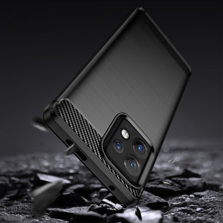 Carbon Case dėklas, skirtas Motorola Edge+ 2023 / Motorola Edge 40 Pro lankstus silikoninis anglies dangtelis juodas Carbon Case dėklas, skirtas Motorola Edge+ 2023 / Motorola Edge 40 Pro lankstus silikoninis anglies dangtelis juodas