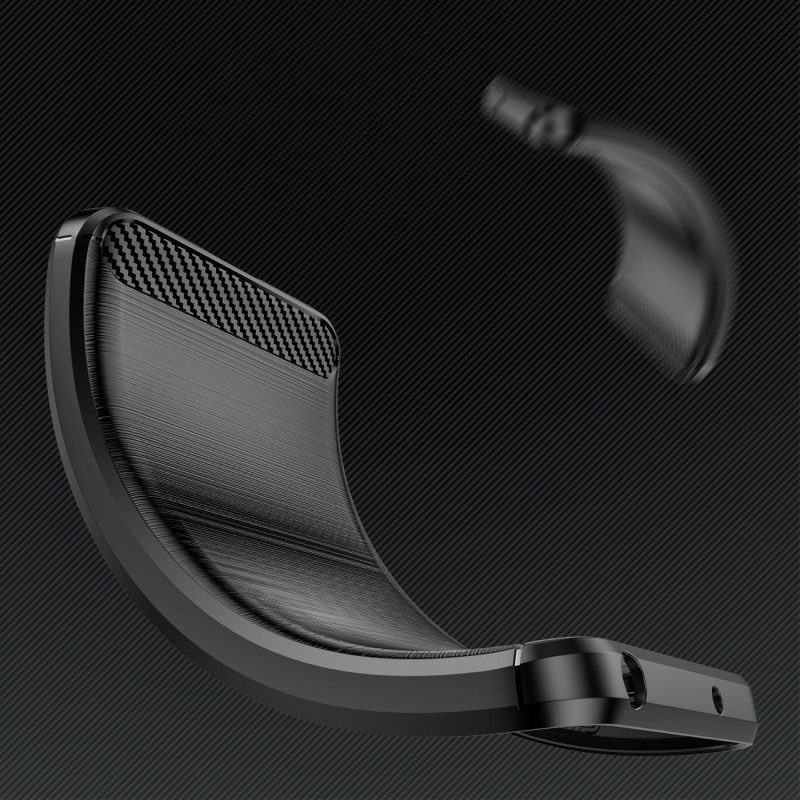 Carbon Case dėklas, skirtas Motorola Edge+ 2023 / Motorola Edge 40 Pro lankstus silikoninis anglies dangtelis juodas
