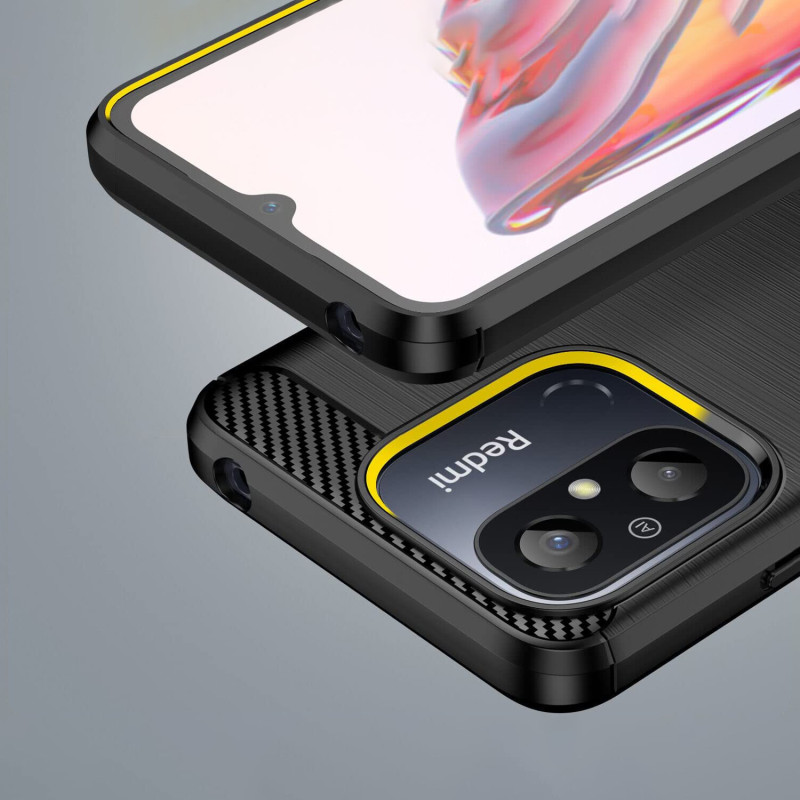 Anglies dėklas skirtas Xiaomi Redmi 11A / Poco C55 / Redmi 12C lankstus silikoninis anglies dangtelis juodas