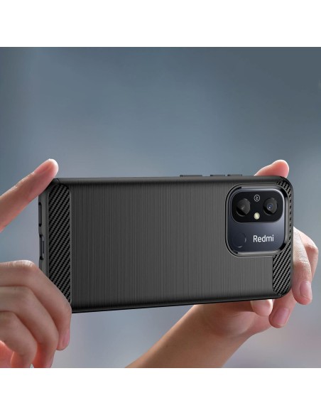 Anglies dėklas skirtas Xiaomi Redmi 11A / Poco C55 / Redmi 12C lankstus silikoninis anglies dangtelis juodas Anglies dėklas skirtas Xiaomi Redmi 11A / Poco C55 / Redmi 12C lankstus silikoninis anglies dangtelis juodas
