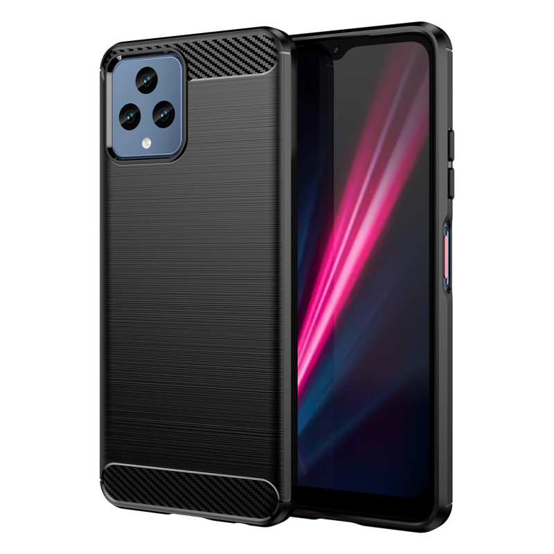 Anglies dėklas, skirtas T-Mobile Revvl 6 5G lankstus silikoninis anglies dangtelis juodas