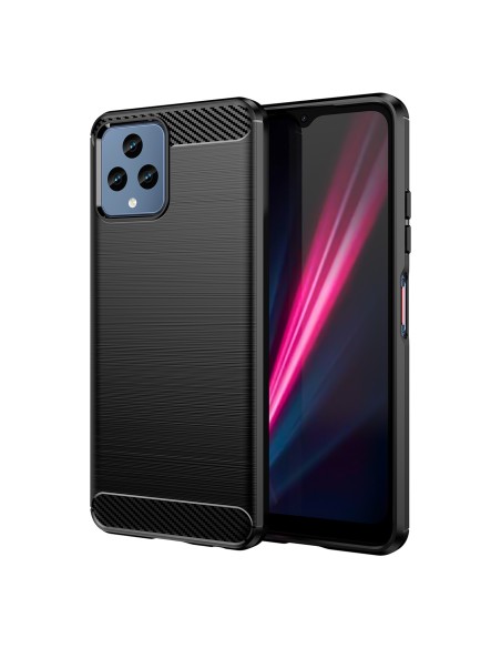 Anglies dėklas, skirtas T-Mobile Revvl 6 5G lankstus silikoninis anglies dangtelis juodas Anglies dėklas, skirtas T-Mobile Revvl 6 5G lankstus silikoninis anglies dangtelis juodas