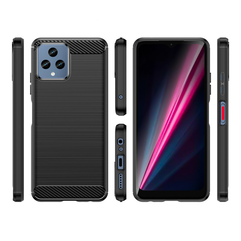 Anglies dėklas, skirtas T-Mobile Revvl 6 5G lankstus silikoninis anglies dangtelis juodas