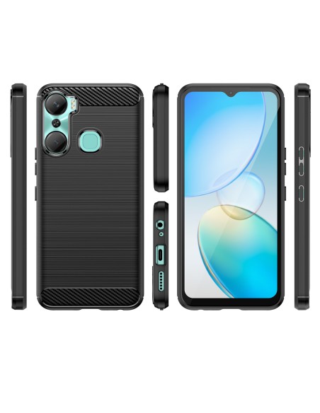 Anglies dėklas Infinix Hot 12 Pro lanksčiam silikoniniam anglies dangčiui juodas Anglies dėklas Infinix Hot 12 Pro lanksčiam silikoniniam anglies dangčiui juodas