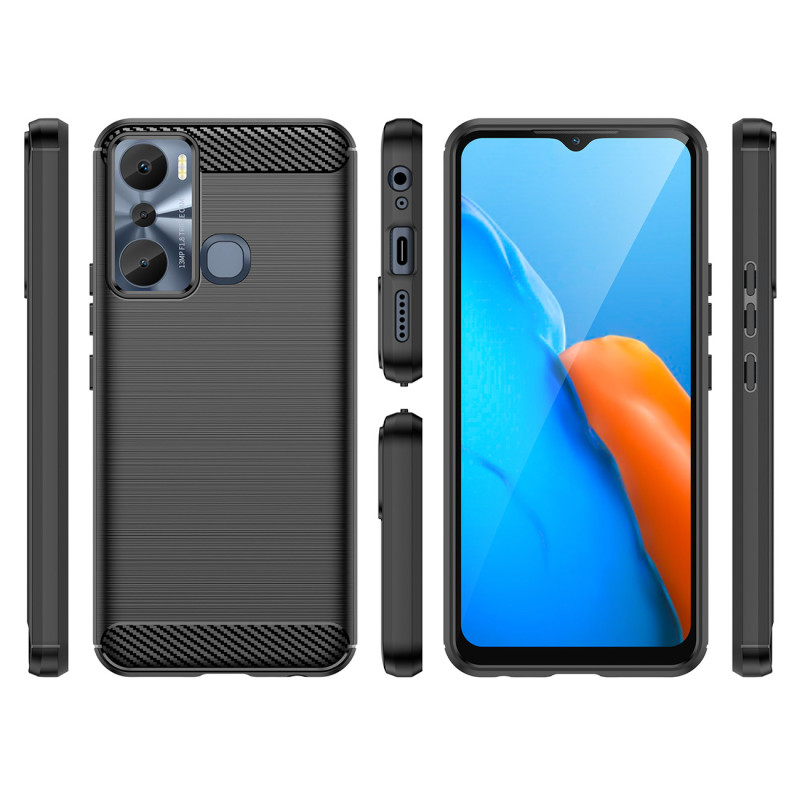 Anglies dėklas Infinix Hot 20i lankstus silikoninis anglies dangtelis juodas