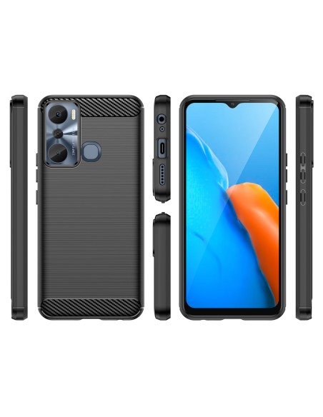 Anglies dėklas Infinix Hot 20i lankstus silikoninis anglies dangtelis juodas Anglies dėklas Infinix Hot 20i lankstus silikoninis anglies dangtelis juodas