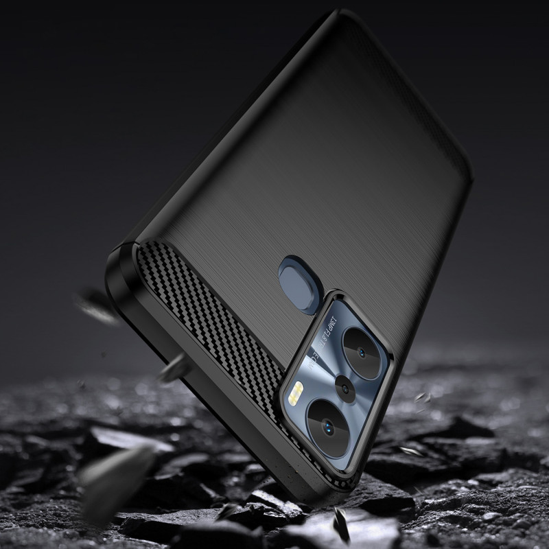 Anglies dėklas Infinix Hot 20i lankstus silikoninis anglies dangtelis juodas