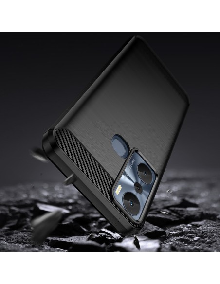 Anglies dėklas Infinix Hot 20i lankstus silikoninis anglies dangtelis juodas Anglies dėklas Infinix Hot 20i lankstus silikoninis anglies dangtelis juodas