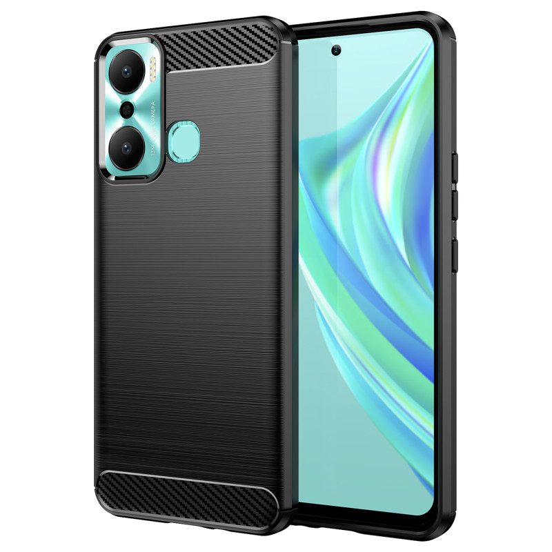 Anglies dėklas Infinix Hot 20 Play lankstus silikoninis anglies dangtelis juodas Anglies dėklas Infinix Hot 20 Play lankstus silikoninis anglies dangtelis juodas