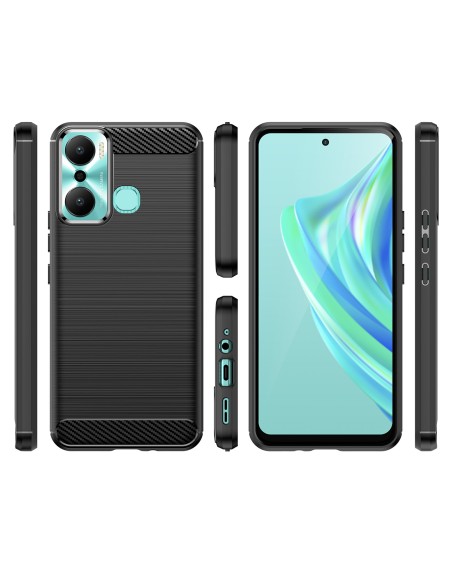 Anglies dėklas Infinix Hot 20 Play lankstus silikoninis anglies dangtelis juodas