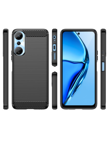 Carbon Case Infinix Hot 20 lankstus silikoninis anglies dangtelis juodas Carbon Case Infinix Hot 20 lankstus silikoninis anglies dangtelis juodas