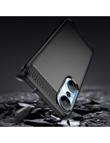 Carbon Case Infinix Hot 20 lankstus silikoninis anglies dangtelis juodas Carbon Case Infinix Hot 20 lankstus silikoninis anglies dangtelis juodas