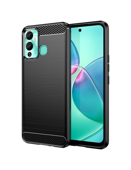 Anglies dėklas, skirtas Infinix Hot 12 Play NFC / Hot 12 Play Lankstus silikoninis anglies dangtelis juodas