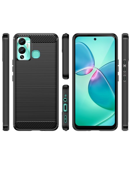 Anglies dėklas, skirtas Infinix Hot 12 Play NFC / Hot 12 Play Lankstus silikoninis anglies dangtelis juodas