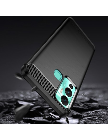 Anglies dėklas, skirtas Infinix Hot 12 Play NFC / Hot 12 Play Lankstus silikoninis anglies dangtelis juodas