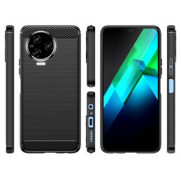 Anglies dėklas, skirtas Infinix Note 12 (2023) / Infinix Note 12 Pro lankstus silikoninis anglies dangtelis juodas