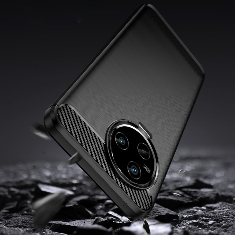 Anglies dėklas, skirtas Infinix Note 12 (2023) / Infinix Note 12 Pro lankstus silikoninis anglies dangtelis juodas