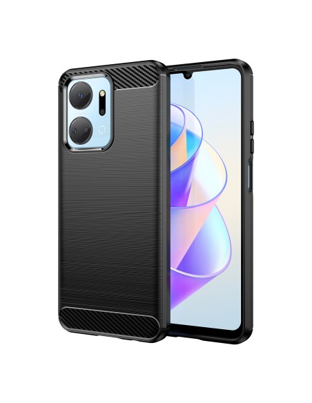 Anglies dėklas skirtas Honor Play 40 Plus / Honor X7a lankstus silikoninis anglies dangtelis juodas