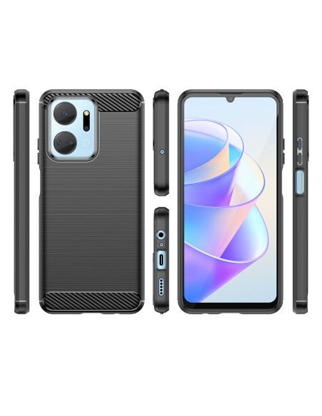 Anglies dėklas skirtas Honor Play 40 Plus / Honor X7a lankstus silikoninis anglies dangtelis juodas