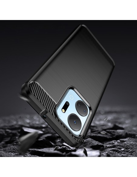 Anglies dėklas skirtas Honor Play 40 Plus / Honor X7a lankstus silikoninis anglies dangtelis juodas