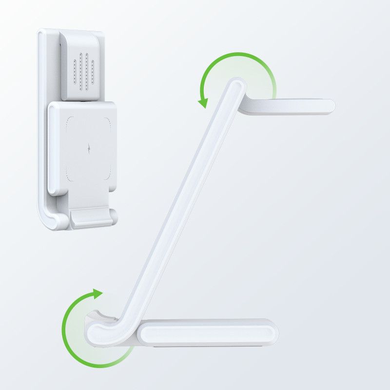 „Trys viename“ belaidis įkroviklis skirtas „Qi 15W“ telefonams ir „Samsung Galaxy Duzzona W10-S“ išmaniesiems laikrodžia...