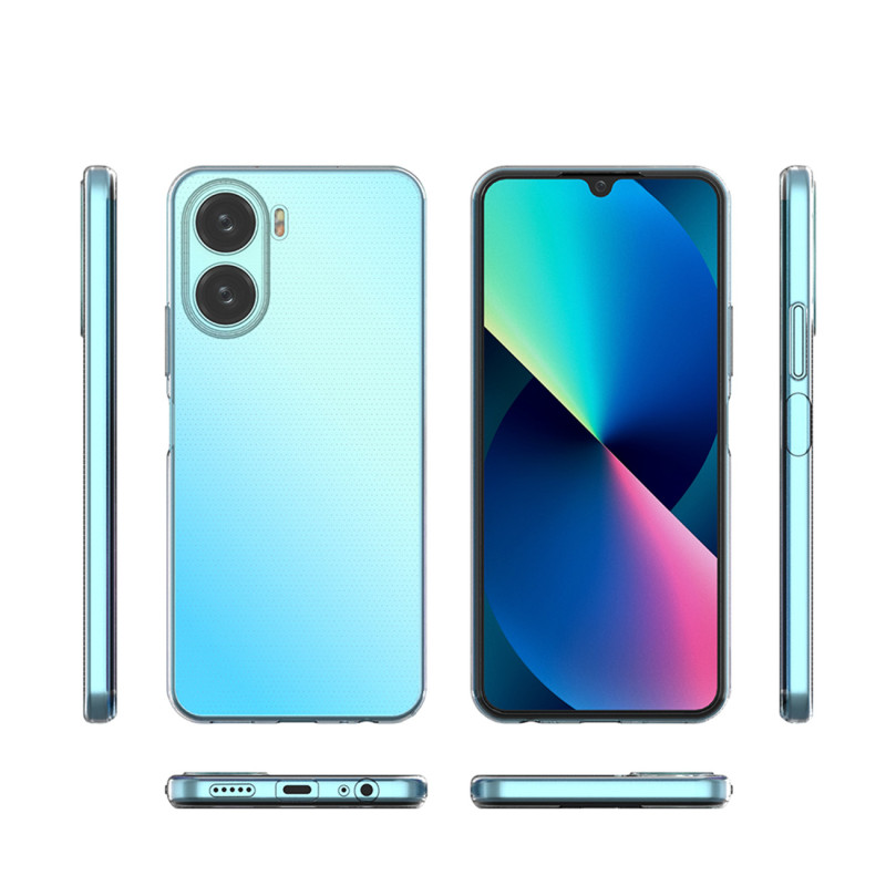 Itin skaidrus 0,5 mm dėklas, skirtas Vivo Y16 / Vivo Y02s plonu dangteliu, skaidrus