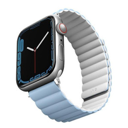 Uniq Revix dirželis, skirtas Apple Watch 1/ 2/ 3/ 4/ 5/ 6/ 7/ 8/ SE/ SE2/ Ultra 42/ 44/ 45/ 49mm – balta ir mėlyna