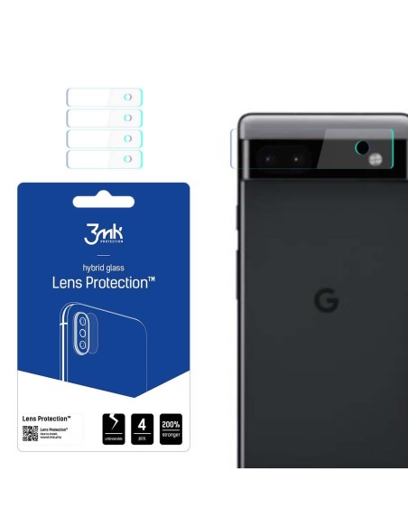 3mk Lens Protection™ hibridinis fotoaparato stiklas, skirtas „Google Pixel 6a“. 3mk Lens Protection™ hibridinis fotoaparato stiklas, skirtas „Google Pixel 6a“.