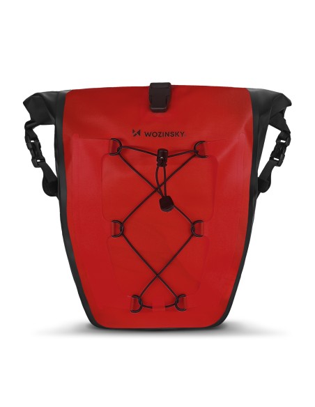 Vandeniui atsparus dviračio krepšys bagažo lentynai 25l raudonas