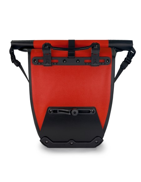 Vandeniui atsparus dviračio krepšys bagažo lentynai 25l raudonas