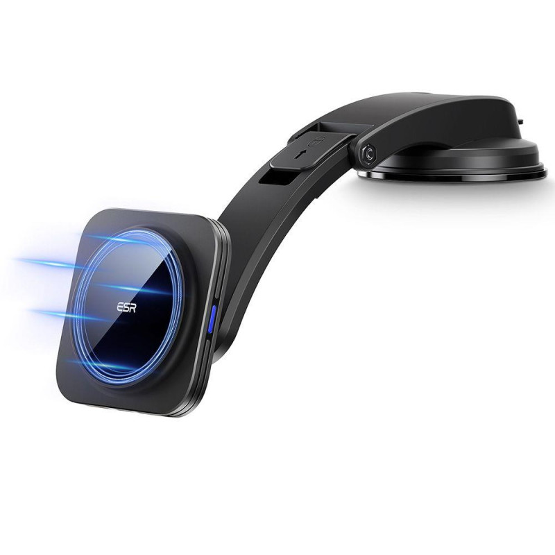 ESR Halolock Low Arm Magnetinis laikiklis su MagSafe įkrovikliu automobilio kabinai - juodas