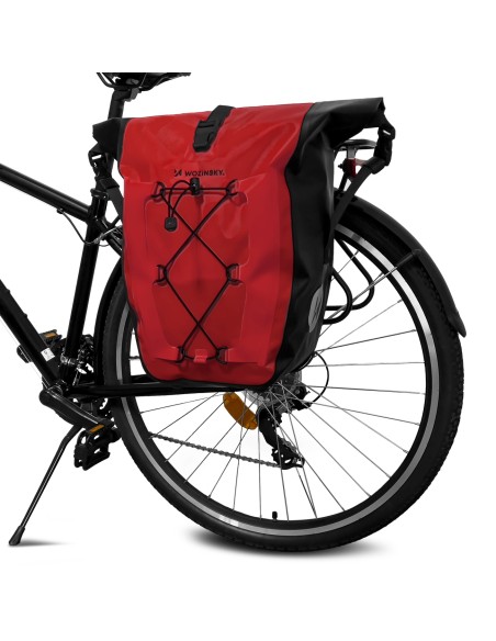 Vandeniui atsparus dviračio krepšys bagažo lentynai 25l raudonas