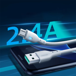USB – mikro USB laidas 2.4A 1.2m Joyroom S-UM018A13 – baltas