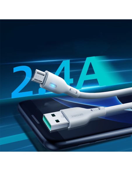 USB – mikro USB laidas 2.4A 1.2m Joyroom S-UM018A13 – baltas