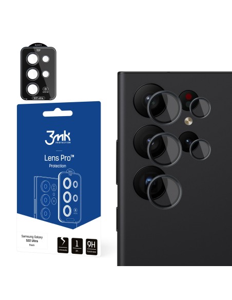 3mk Lens Protection Pro fotoaparato dangtelis, skirtas Samsung Galaxy S22 Ultra 5G – juodas 3mk Lens Protection Pro fotoaparato dangtelis, skirtas Samsung Galaxy S22 Ultra 5G – juodas