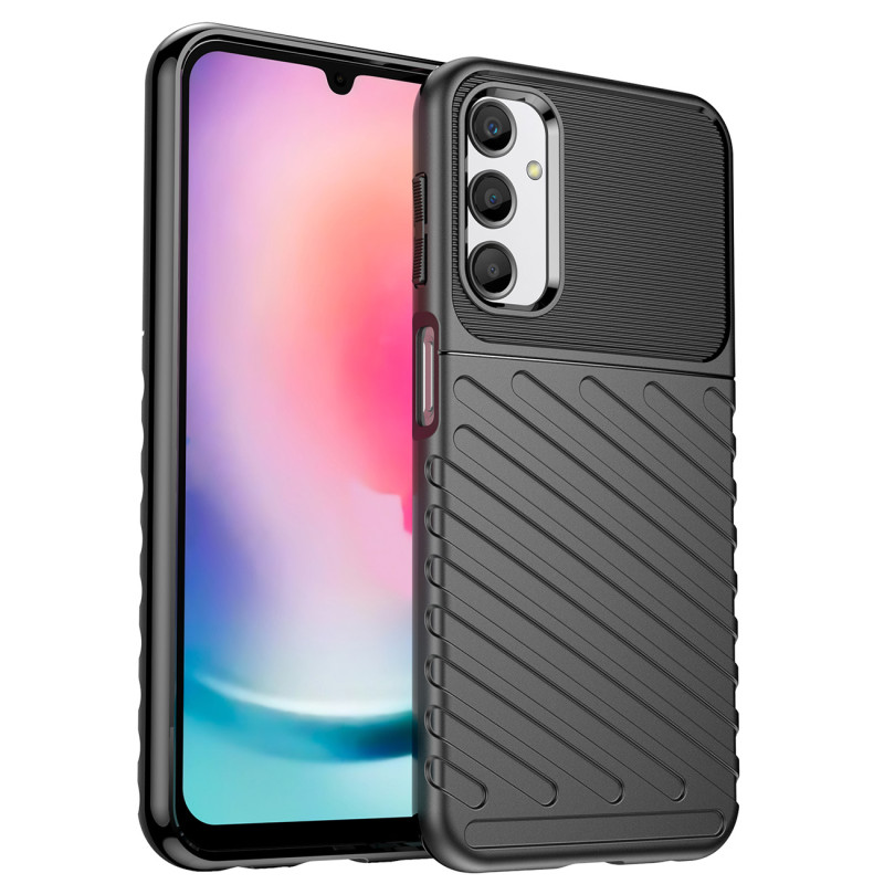 Thunder Case dėklas Samsung Galaxy A24 4G silikoniniu šarvuotu dangteliu juodas
